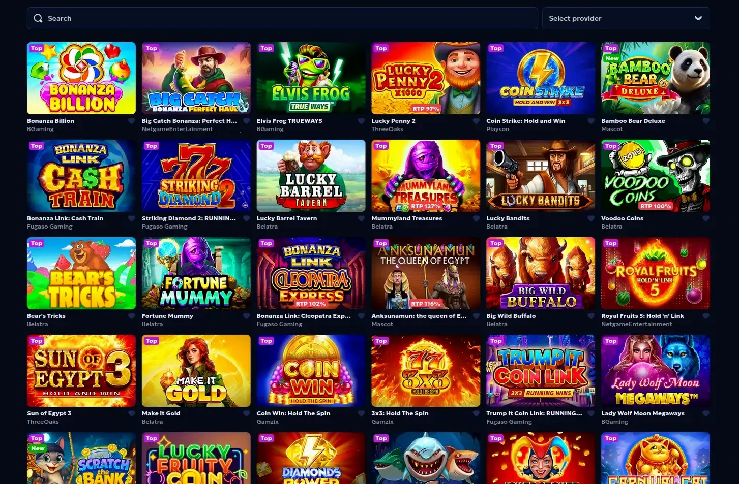 Spinmama App auf dem Smartphone mit Slot-Auswahl